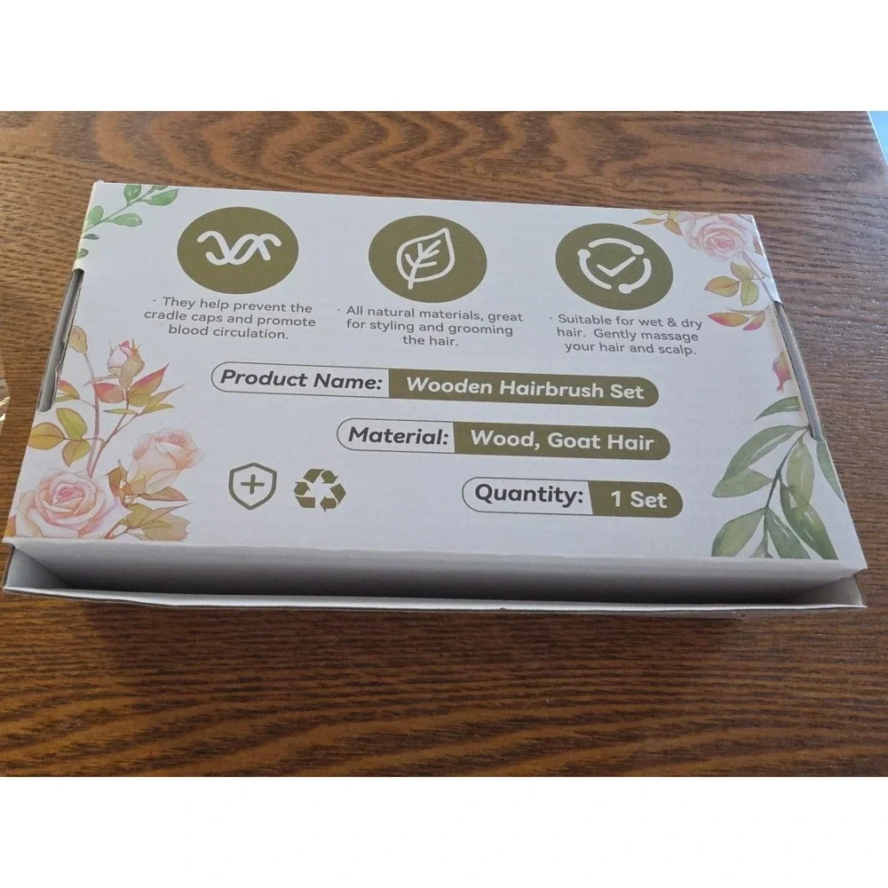 Goat baby hair brush natural &‎ safe material gentle on the scalp